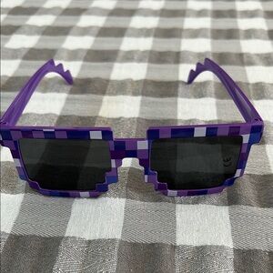 Source Unknown Purple Pixelated Sunglasses